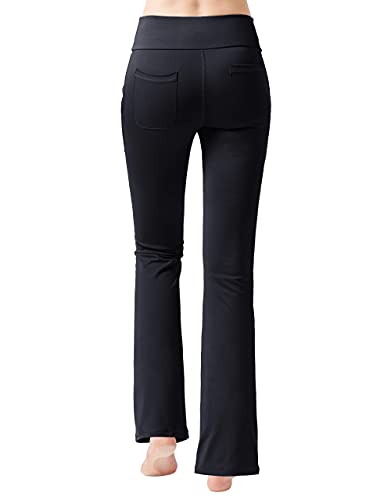 Women's High Waisted Boot Cut Yoga Pants 4 Pockets Workout Pants Tummy Control Women Bootleg Work Pants Dress Pants