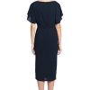 Women's Boat Neck Flutter Sleeve Dress Occasion Event Guest of