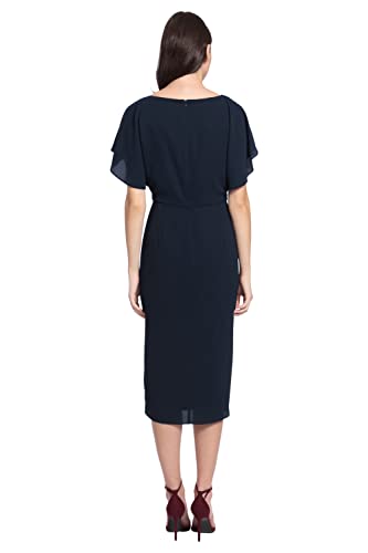 Women's Boat Neck Flutter Sleeve Dress Occasion Event Guest of