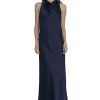High Neck Floor Length Fit and Flare Halter Formal Dresses for Women