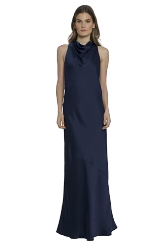 High Neck Floor Length Fit and Flare Halter Formal Dresses for Women