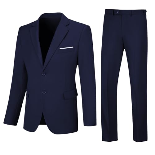 Men's Suit Slim Fit 2 Piece Prom Suits Two Button Jacket Pants Tuxedo Formal Wedding Dinner Business