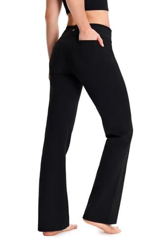,Petite/Regular/Tall,Women's Bootcut Yoga Pants Long Workout Pant with Back Pockets