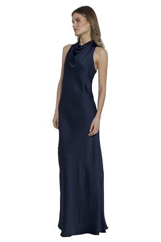 High Neck Floor Length Fit and Flare Halter Formal Dresses for Women