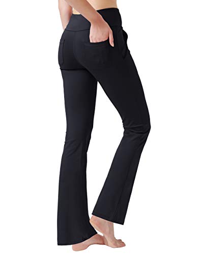 Women's High Waisted Boot Cut Yoga Pants 4 Pockets Workout Pants Tummy Control Women Bootleg Work Pants Dress Pants