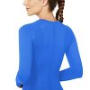 Long Sleeve Workout Tops for Women, Seamless Yoga Running Tops Breathable Athletic Shirts 3 Pack