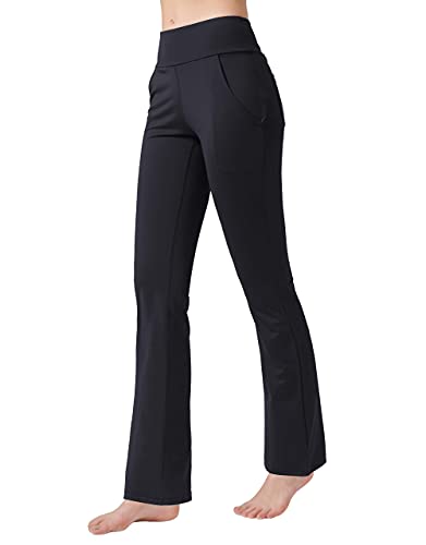Women's High Waisted Boot Cut Yoga Pants 4 Pockets Workout Pants Tummy Control Women Bootleg Work Pants Dress Pants