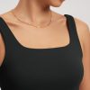 Square Neck Sports Bra for Women Wirefree Non Padded Yoga Tank Workout Crop Tops