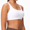 313hGA12wUL.jpg Women's Strappy Sports Bras Light Compression Crop Criss Cross Back Padded Workout Yoga Bra Supportive U Neckline