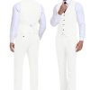 Retro Linen Men Suit Beach Wedding Suit Summer Slim Fit 3 Pieces Light Weight Linen Suit Jacket Vest Pant Tuxedo
