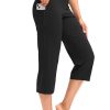 Capri Pants for Women High Waist Workout Yoga Pants with Pockets Tummy Control Leggings Crop Straight