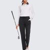 Womens 4-Way Stretch Ankle Golf Pants 7/8 Casual Dress Work Athletic Travel Workout Sweatpants with Pockets