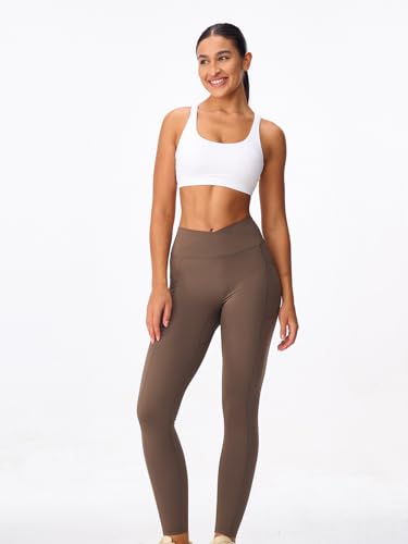 316xblOngfL.jpg Women's Strappy Sports Bras Light Compression Crop Criss Cross Back Padded Workout Yoga Bra Supportive U Neckline