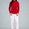 Athleisure Wear Sun Protective UPF 50+ Icefil Cooling-Solid Long Sleeve Mock Neck Top-80000