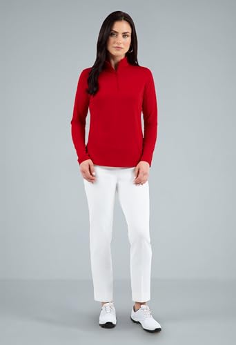 Athleisure Wear Sun Protective UPF 50+ Icefil Cooling-Solid Long Sleeve Mock Neck Top-80000