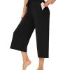 319aOptBG3L.jpg Womens Capri Pants Loose Yoga Pants Wide Leg Drawstring Comfy Lounge Pajama Capris Sweatpants with Pockets
