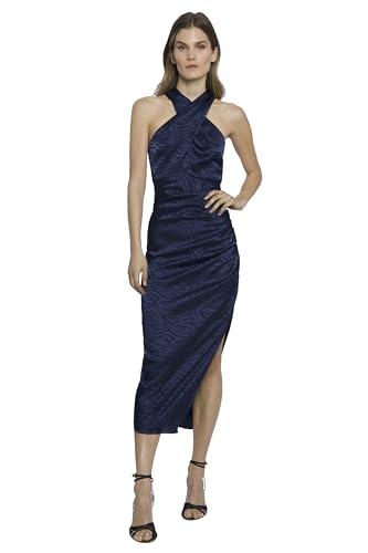 Halter High Neck Midi Empire Waist Cocktail Dresses for Women