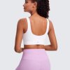 Butterluxe Womens U Back Sports Bra - Scoop Neck Padded Low Impact Yoga Clothes Workout Crop Top with Built in Pads