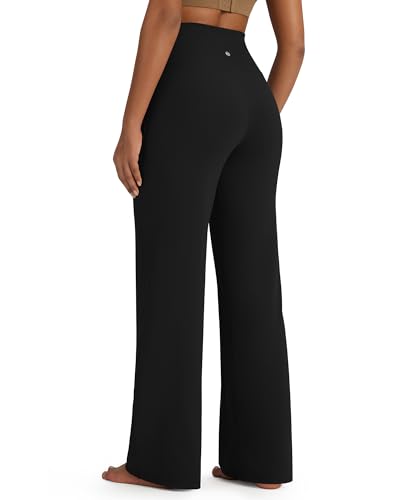 BareFeel High Stretch Yoga Pants Women Soft High Waisted Casual Wide Leg Pants with Pockets 27"/29"/31"/33"/35"