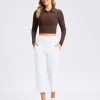 Women's Capri Pants with Pockets High Waist Yoga Pants Wide Leg Workout Crop Summer Pants for Casual, Travel, Exercise