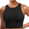 Sports Bras for Women, Supportive Longline High Neck Sports Bra Push Up Workout Built in Bra Crop Tank Tops