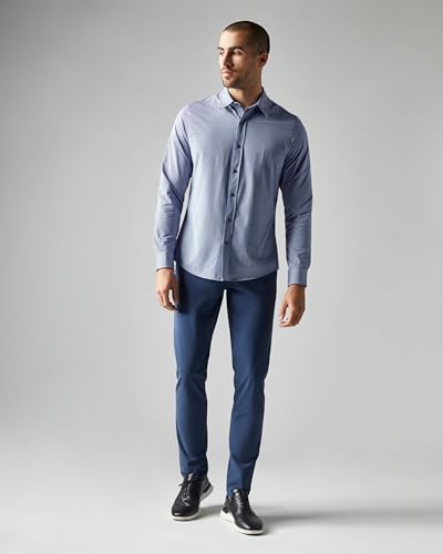 Men's Commuter Shirt, Performance Dress Shirts for Men, Machine Washable, Wrinkle Resistant, Slim Fit Button Down Shirt