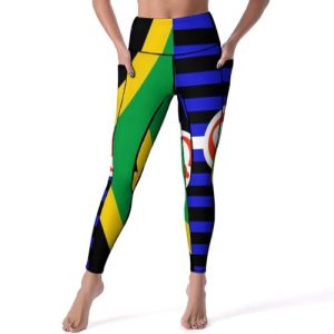 Jamaica DDLG Proud Flag Women's Yoga Pants Stretch Leggings with Pockets High Waist for Workout