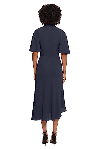 Women's Sophisticated Twist Neck Detail Dress Workwear Office Career Occasion Event Guest of