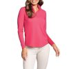 Athleisure Wear Sun Protective UPF 50+ Icefil Cooling-Solid Long Sleeve Mock Neck Top-80000