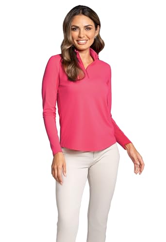Athleisure Wear Sun Protective UPF 50+ Icefil Cooling-Solid Long Sleeve Mock Neck Top-80000