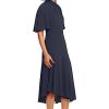 Women's Sophisticated Twist Neck Detail Dress Workwear Office Career Occasion Event Guest of