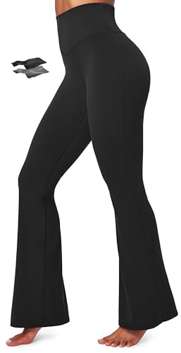 Flare Leggings for Women Tummy Control Flared Leggings No Front Seam Yoga Pants Women High Waisted Workout Bell Bottoms