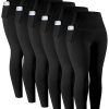 31HBYAvmYuL.jpg Leggings with Pockets for Women, 6 Packs Soft High Waisted Tummy Control Workout Yoga Pants