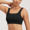 Square Neck Sports Bra for Women Wirefree Non Padded Yoga Tank Workout Crop Tops