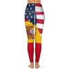 USA and Spain Flag Women's Yoga Pants Stretch Leggings with Pockets High Waist for Workout