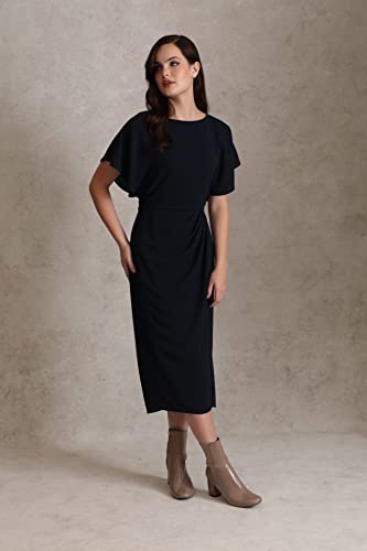 Women's Boat Neck Flutter Sleeve Dress Occasion Event Guest of