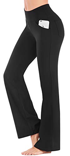 Yoga Pants Women Wide Leg High Waist Bootcut Workout Flare Leggings Tummy Control Work Dress Pants Women 4 Pockets