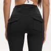 Women's Flare Leggings with Pockets High Waisted Butt Lifting No Front Seam Tummy Control Bootcut Yoga Pants for Women