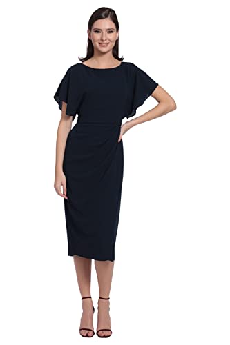 Women's Boat Neck Flutter Sleeve Dress Occasion Event Guest of