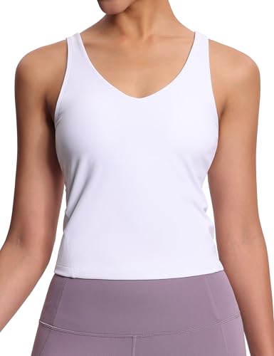 31Nle3uFYoL.jpg Women's Longline Sports Bra Wirefree Padded Workout Yoga Tank Top