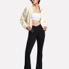 31Nt9tgcCtL.jpg Women's Crossover High Waist Flare Workout Leggings Bootcut Bell Bottom Yoga Pants with Tummy Control