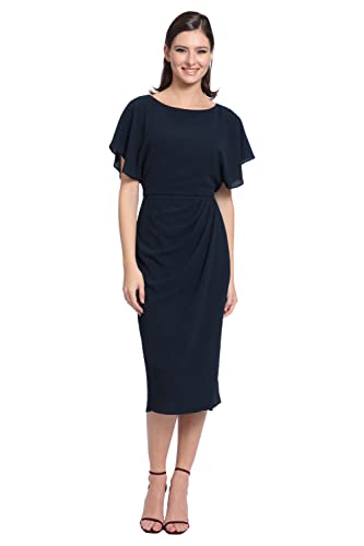 Women's Boat Neck Flutter Sleeve Dress Occasion Event Guest of