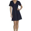 Women's Short Sleeve Fit and Flare Scuba Crepe Dress