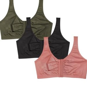 Women's Multi-Pack Front Closure Cotton Bra