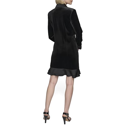 Women's Novelty Button Collared Blazer Mini Dress