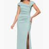 Women's Long Asymmetrical Neckline Scuba Dress