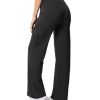 Yoga Pants with Pockets for Women Wide Leg Cargo Pants High Waist Crossover Stretch Work Travel Casual Sweatpants