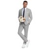 Men's Linen Suit 2 Piece Slim Fit Summer Beach Wedding Dress Tux Prom Suit Blazer Jacket and Pants