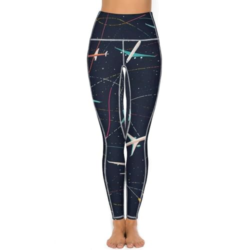 31Tvwxzxc1L.jpg Plane Airplane Jet Women's Yoga Pants Stretch Leggings with Pockets High Waist for Workout