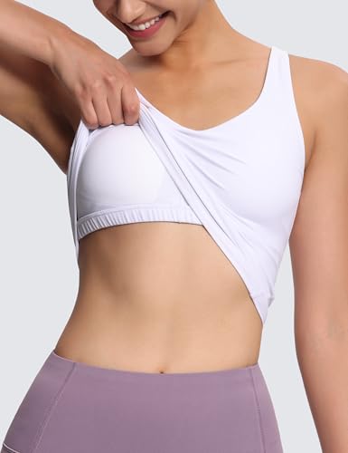 31VDeKDzobL.jpg Women's Longline Sports Bra Wirefree Padded Workout Yoga Tank Top